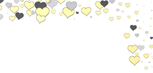 realistic isolated heart confetti on the transparent background for decoration and covering.