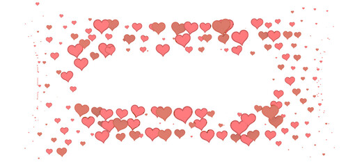 realistic isolated heart confetti on the transparent background for decoration and covering.