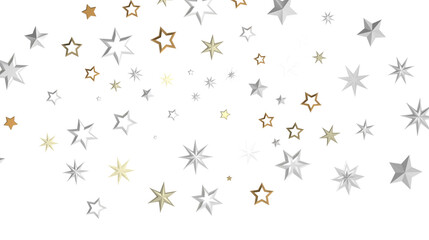 Holiday Stardust Rain: Brilliant 3D Illustration Showcasing Descending Christmas Stars