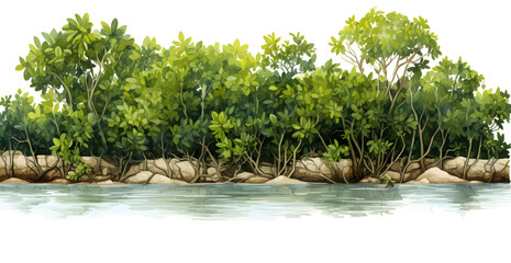 nature concept mangroves, nature, green habitat, large roots, wild jungle co2