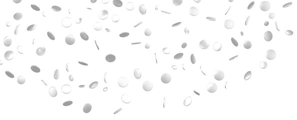 Glittering Spectacle: Captivating 3D Illustration of Glittery silver Confetti