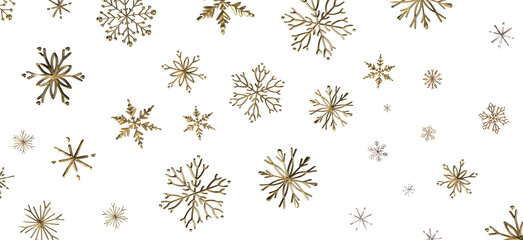 Winter Snow Showers: Spectacular 3D Illustration Showcasing Falling Christmas Snowflakes