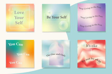 Obraz premium hand drawn inspiration quotes instagram posts with gradient background