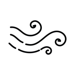 Doodle illustration of weather element of wind
