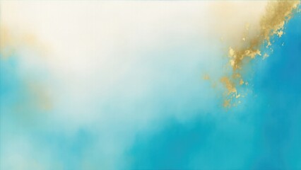 Modern gold and Cyan textured watercolor art abstract background