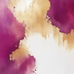 Modern gold and maroon textured watercolor art abstract background