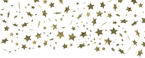 Galactic Christmas Descent: Enthralling 3D Illustration of Falling Holiday Stars from the Cosmos