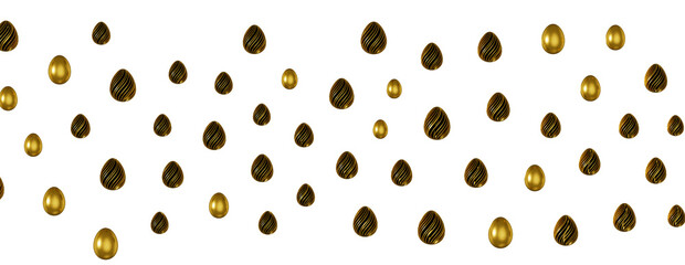 3d render illustration. Set of chocolate easter eggs