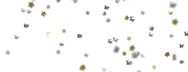 Fototapeta premium Gilded Wonders Unleashed: 3D Gold Stars Rain Illustration Mesmerizes Viewers
