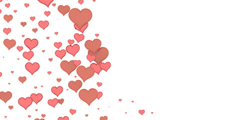 realistic isolated heart confetti on the transparent background for decoration and covering. Concept of Happy Valentine's Day,