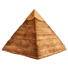 Ancient Egyptian pyramid. Isolated on transparent background.