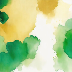 Modern gold and Green textured watercolor art abstract background