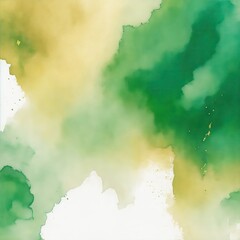 Modern gold and Green textured watercolor art abstract background