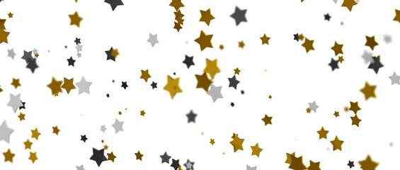 XMAS stars background, sparkle lights confetti falling. magic shining Flying christmas stars on night
