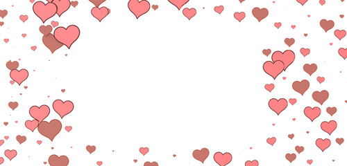 realistic isolated heart confetti on the transparent background for decoration and covering. Concept of Happy Valentine's Day,