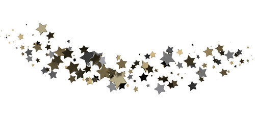 XMAS Stars - stars. Confetti celebration, Falling golden abstract decoration for party, birthday celebrate,