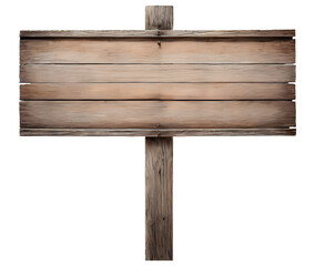 Fototapeta premium Vintage Wooden Signboard on Transparent Background PNG