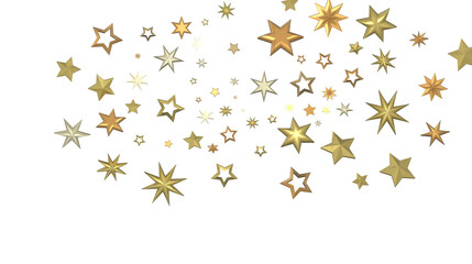 Festive Celestial Cascade: Mesmerizing 3D Illustration of Descending Christmas Stars