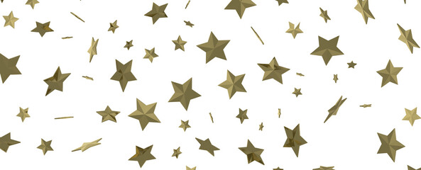 Shimmering Starry Christmas: Spectacular 3D Illustration Showcasing Falling Holiday Stars