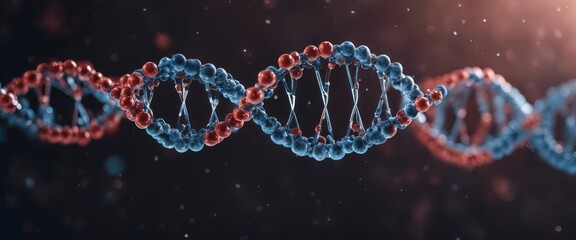 Helix human DNA structure, concept of biochemistry with dna molecule on dark background, DNA CHAIN