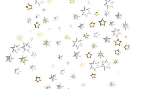 XMAS Stars - Holiday golden decoration, glitter frame isolated -