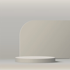 3d white color podium and minimal white color wall scene. 3d podium minimal abstract background. Vector