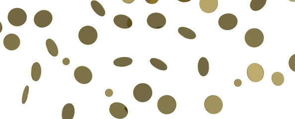 Glittering confetti on a transparent background. Holiday, birthday and Christmas decoration