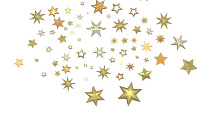 Shimmering Starry Christmas: Spectacular 3D Illustration Showcasing Falling Holiday Stars