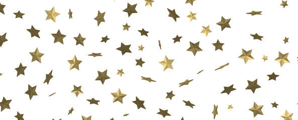 Stars - Holiday golden decoration, glitter frame isolated -