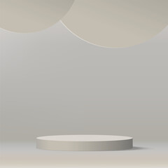 3d white color podium and minimal white color wall scene. 3d podium minimal abstract background. Vector