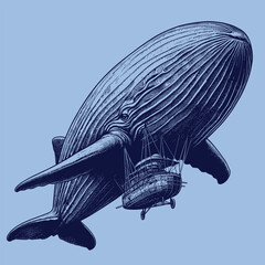 zepelin airship whales vector © icecubon