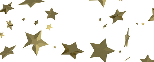 Obraz premium Festive Celestial Cascade: Mesmerizing 3D Illustration of Descending Christmas Stars