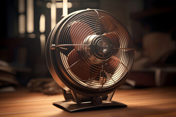 Vintage electric fan on the table - Ai Generated