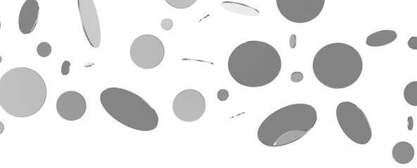 Gilded Celebration: Magnificent 3D Illustration of a Grand silver Confetti Event