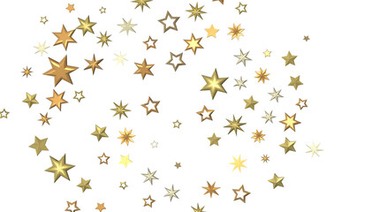 Fototapeta na wymiar A Shower of Celestial Beauty: 3D Gold Stars Rain Illustration Bedazzles