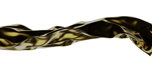 Luxurious Finesse: Abstract 3D Gold Cloth Illustration for Sophisticated Artistry