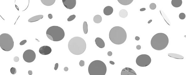 Glittering confetti on a transparent background. Holiday, birthday and Christmas decoration