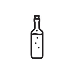 Kombucha homemade tea in bottle. Natural element. Pictogram for web page, mobile app, promo