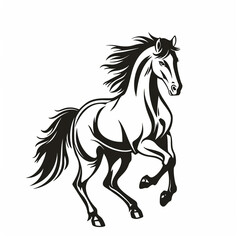 Obraz na płótnie Canvas illustration of a horse, Logo on white background