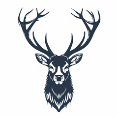 illustration of a stag, Logo on white background
