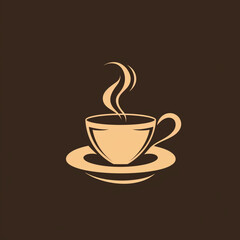 Obraz premium A stylized coffee cup with steam Logo