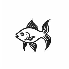 A monoline drawing of a fish Logo