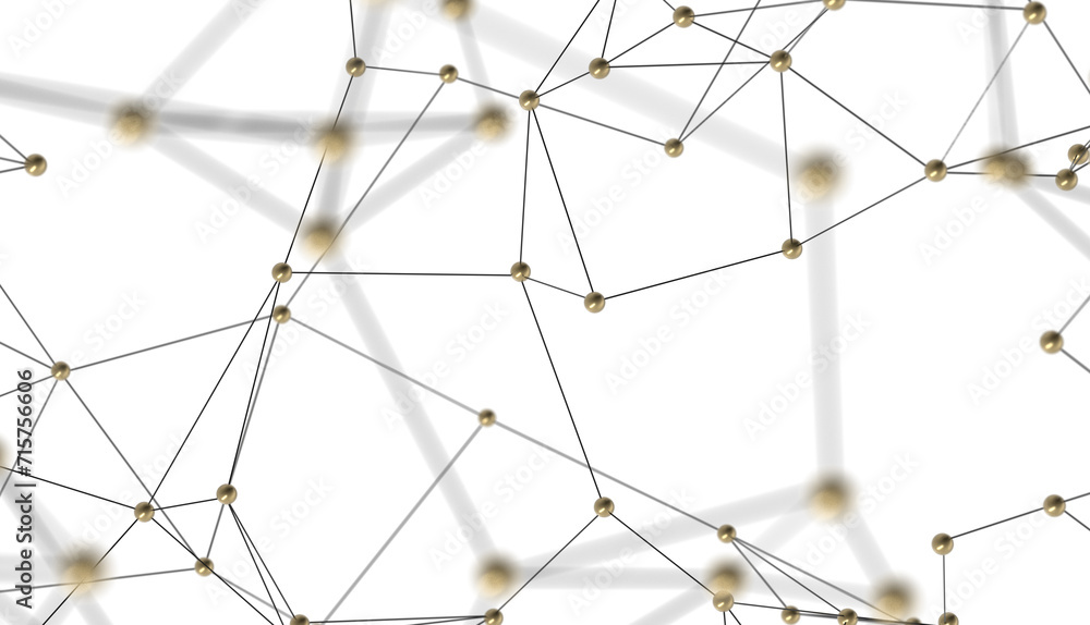 Poster Connecting lines and dots.Big data visualization