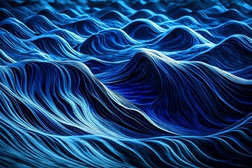Electric blue waves dancing in the void