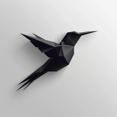 A monochrome origami bird design Logo