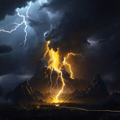 Beautiful thunder lighting art