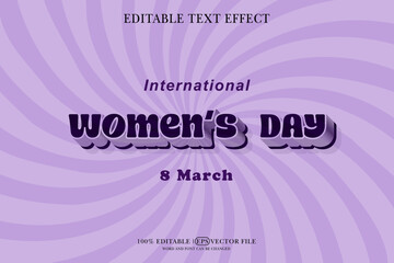 Happy Women's Day Editable 3D Style EPS Vector Text Effect