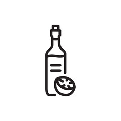 Kombucha homemade tea in bottle. Natural element. Pictogram for web page, mobile app, promo