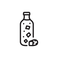 Kombucha homemade tea in bottle. Natural element. Pictogram for web page, mobile app, promo
