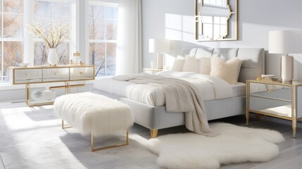 natural coastal interior bedroom beautiful example of modern coastal style including a soft natural color palette, natural elements cane bed blue and white patterned rug and white nights house design